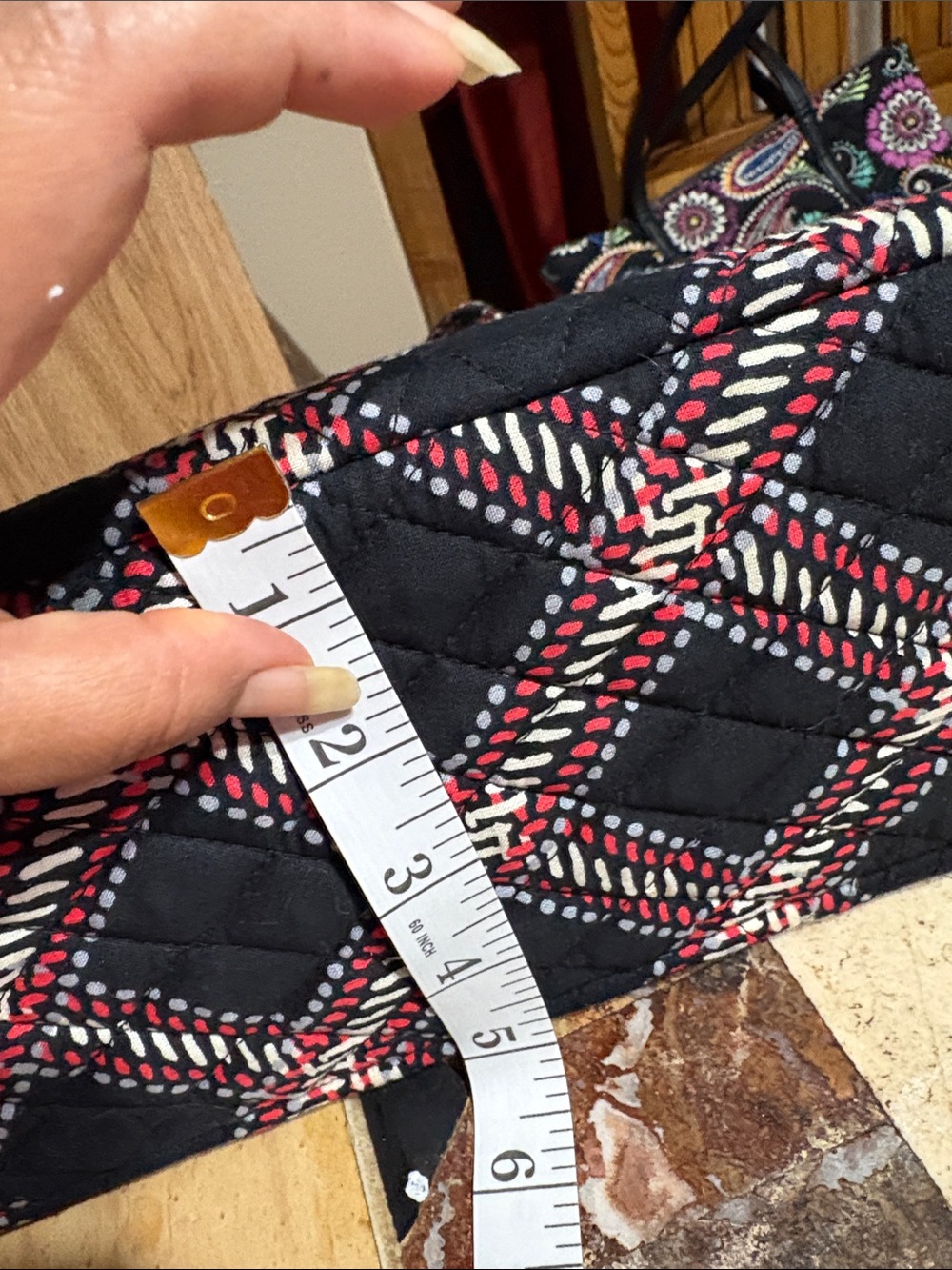 Vera Bradley Quilted Tote in Black, Red & White Plaid - Picture 10 of 10